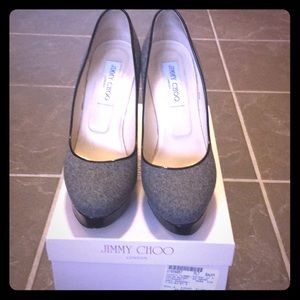 Jimmy Choi Cosmic grey platform heels